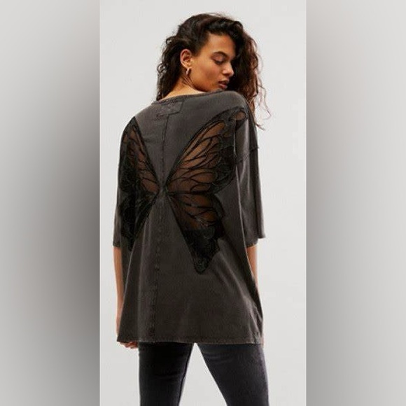 Free People x Tricia Fix Butterfly Tee - NWOT! - Picture 2 of 5